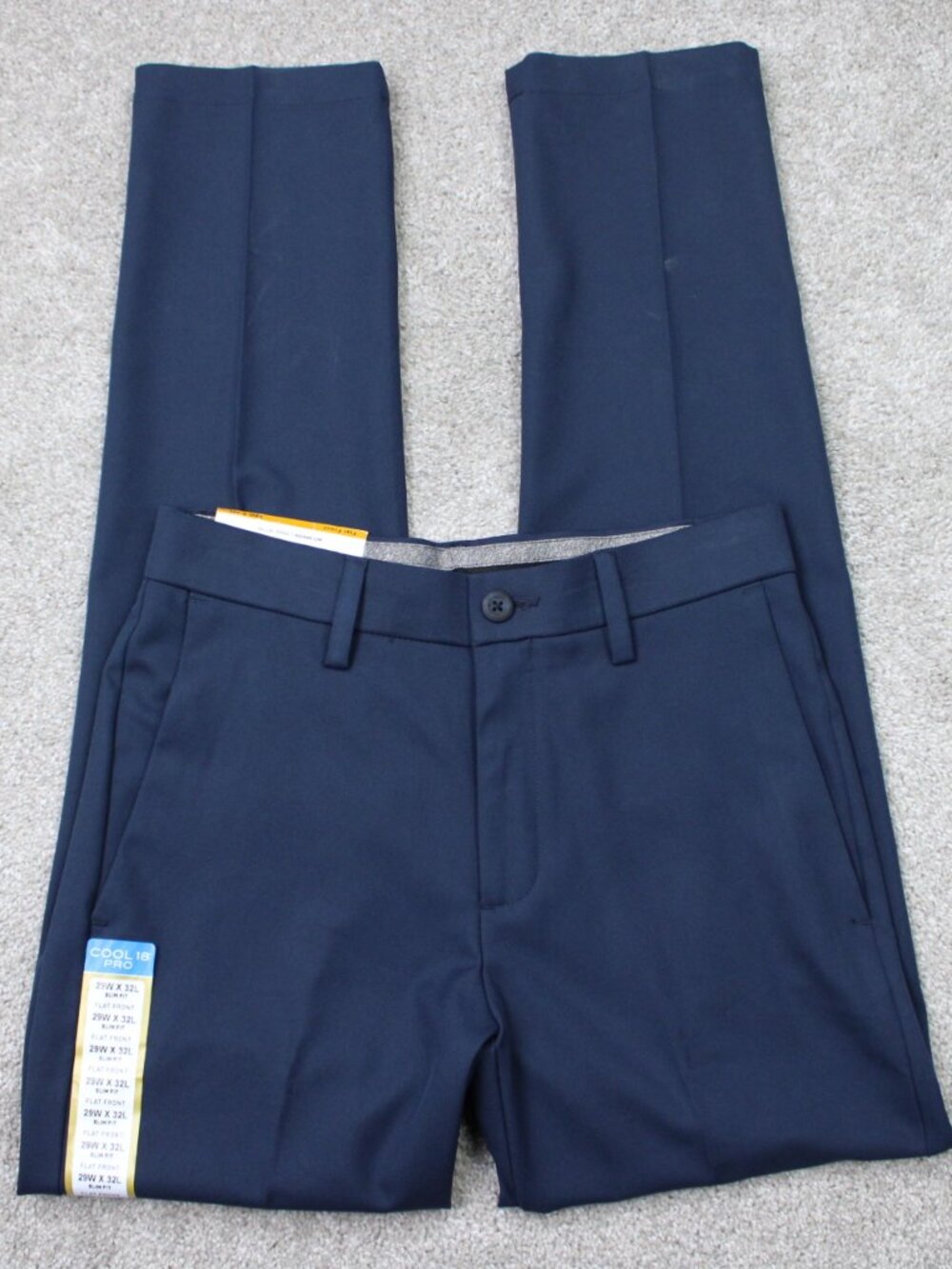 Haggar Pants NWT Mens 29x32 Blue Cool 18 Slim Fit Comfort 4 Way Stretch Tapered